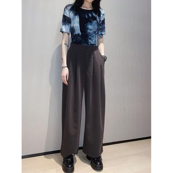 women's pants & capris loose straight tube high waist drape casual trouser spring 2021 show thin floor pant wide leg trousers, Black;white
women's pants & capris loose straight tube high waist drape casual trouser spring 2021 show thin floor pant wide leg trousers, Black;white