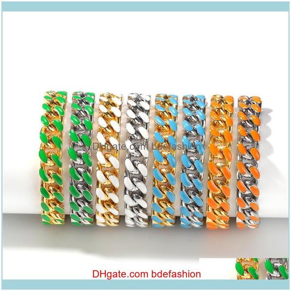 link, jewelry12mm cuban link chain gold sier enamel bracelet iced out stainless steel bracelets hip hop jewelry for men gm drop delivery 202, Black
link, jewelry12mm cuban link chain gold sier enamel bracelet iced out stainless steel bracelets hip hop jewelry for men gm drop delivery 202, Black