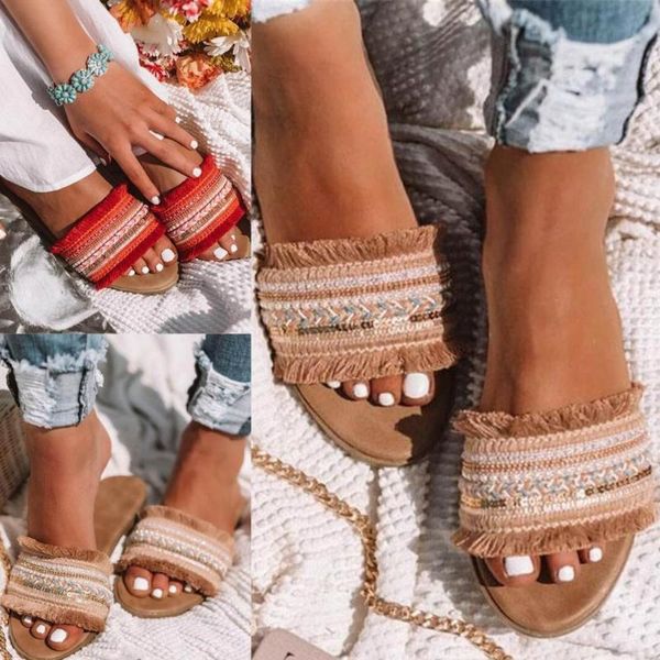 slippers fashion women bohemia slip-on rubber tassels open toe anti-slip flat shoes for daily life, Black
slippers fashion women bohemia slip-on rubber tassels open toe anti-slip flat shoes for daily life, Black