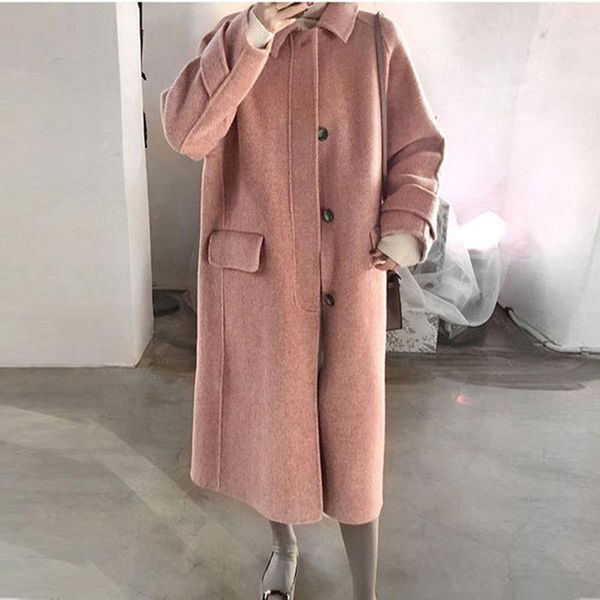 women's wool & blends autumn women coat harajuku streetwear clothes korean plus size jacket belt woolen female, Black
women's wool & blends autumn women coat harajuku streetwear clothes korean plus size jacket belt woolen female, Black