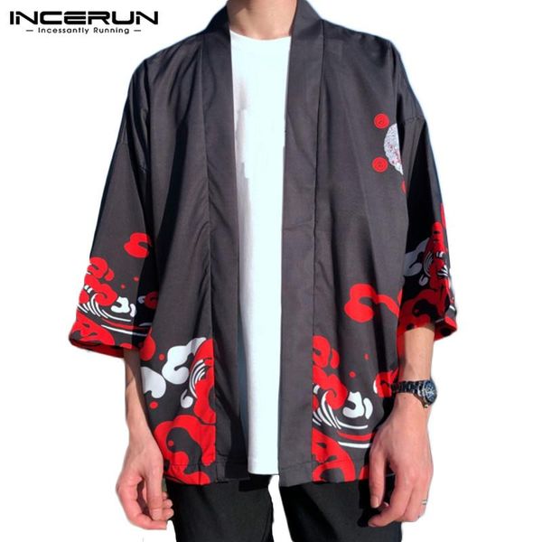 men shirt kimono open stitch japanese cardigan vintage streetwear printed 3/4 sleeve casual harajuku 2021 cloak incerun men's shirts, White;black
men shirt kimono open stitch japanese cardigan vintage streetwear printed 3/4 sleeve casual harajuku 2021 cloak incerun men's shirts, White;black