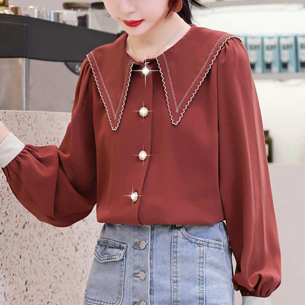 fashion woman blouses spring long sleeve chiffon blouse women turn down collar ladies womens and blouses c402 210602, White
fashion woman blouses spring long sleeve chiffon blouse women turn down collar ladies womens and blouses c402 210602, White