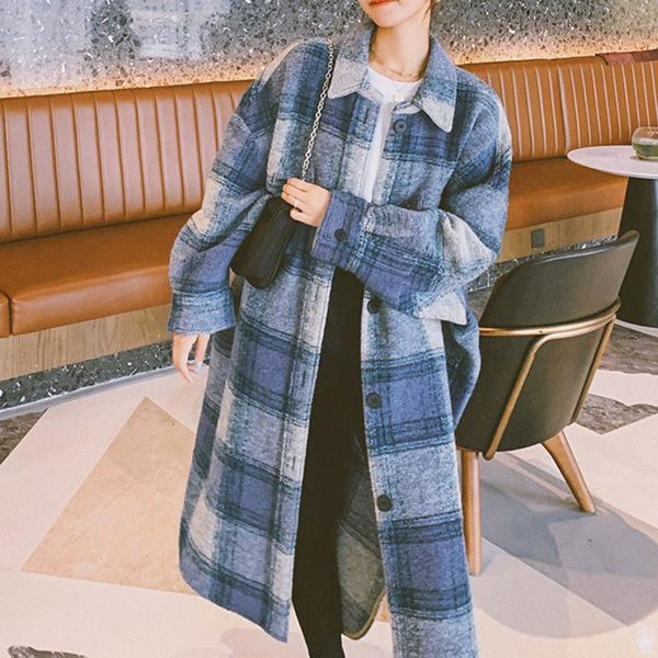 women's wool & blends overcoat 2021 autumn winter korean fashion loose casual grid women coat lapel long sleeve temperament simplicity, Black
women's wool & blends overcoat 2021 autumn winter korean fashion loose casual grid women coat lapel long sleeve temperament simplicity, Black