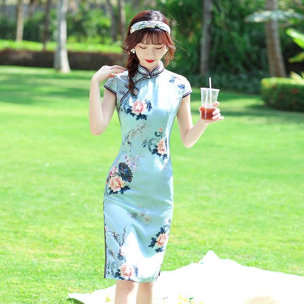 vintage women mandarin collar slim printed satin qipao short sleeve knee-length rayon cheongsam chinese wedding dresses, Red
vintage women mandarin collar slim printed satin qipao short sleeve knee-length rayon cheongsam chinese wedding dresses, Red