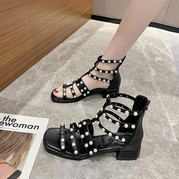sandals ladies summer 2021 fashion soft sole beach shoes temperament pearl women's mid-roman, Black
sandals ladies summer 2021 fashion soft sole beach shoes temperament pearl women's mid-roman, Black