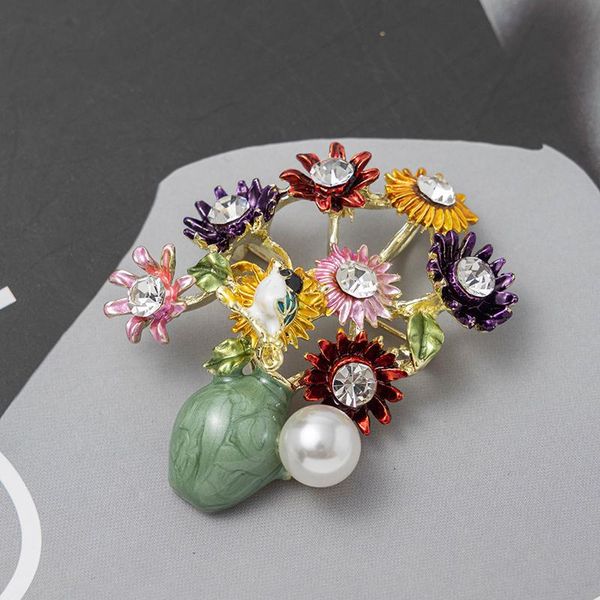 pins, brooches rhao drop oil vase shape brooch, ladies' woolen coat, suit clothing accessories, scarf buckle, flower brooch, Gray
pins, brooches rhao drop oil vase shape brooch, ladies' woolen coat, suit clothing accessories, scarf buckle, flower brooch, Gray