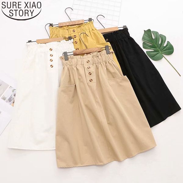 women skirts high waist single breasted solid spring autumn vintage korean pocket loose a line cotton midi long skirt 9905 210417, Black
women skirts high waist single breasted solid spring autumn vintage korean pocket loose a line cotton midi long skirt 9905 210417, Black