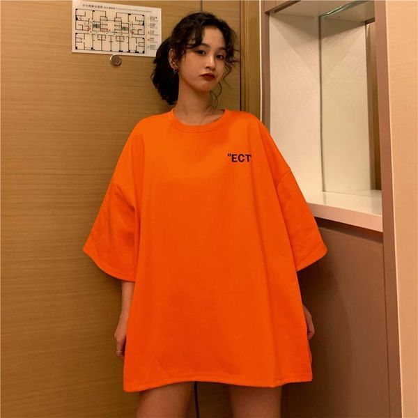 vintage orange short sleeved summer women t shirt casual loose lazy japanese style korean clothing, White
vintage orange short sleeved summer women t shirt casual loose lazy japanese style korean clothing, White