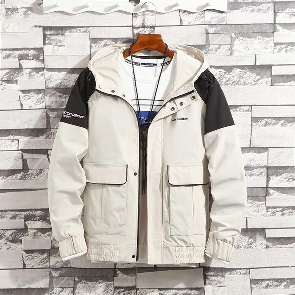 men's jackets spring autumn casual hooded jacket slim patchwork letter print windbreaker male outwear zipper thin coat brand clothing, Black;brown
men's jackets spring autumn casual hooded jacket slim patchwork letter print windbreaker male outwear zipper thin coat brand clothing, Black;brown
