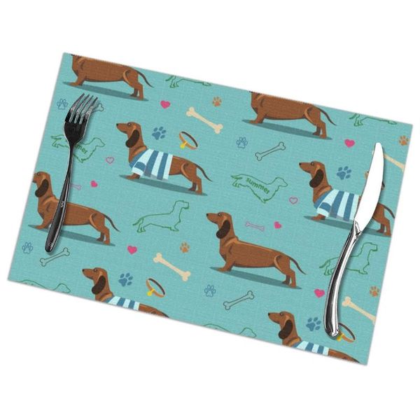 mats & pads 6pcs placemat for dining table dachshund dogs and bones heat-resistant kitchen accessories
mats & pads 6pcs placemat for dining table dachshund dogs and bones heat-resistant kitchen accessories