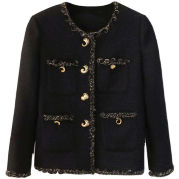 jacket 21ss designer women's autumn and winter black tweed coat korean thin, Black;brown
jacket 21ss designer women's autumn and winter black tweed coat korean thin, Black;brown