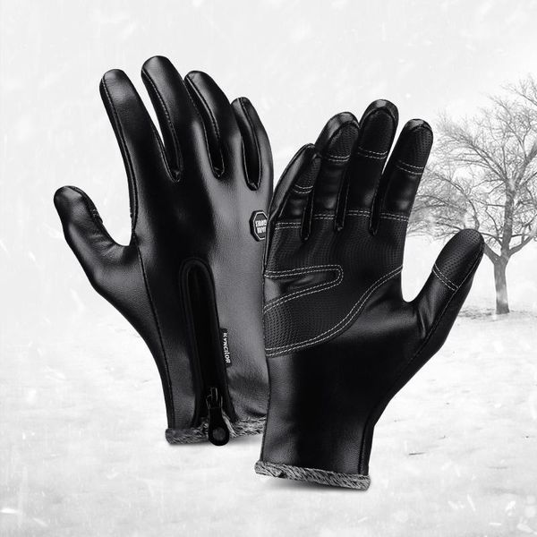 winter men's warm sheepskin leather gloves fall and touch screen waterproof full finger cycling, Black
winter men's warm sheepskin leather gloves fall and touch screen waterproof full finger cycling, Black