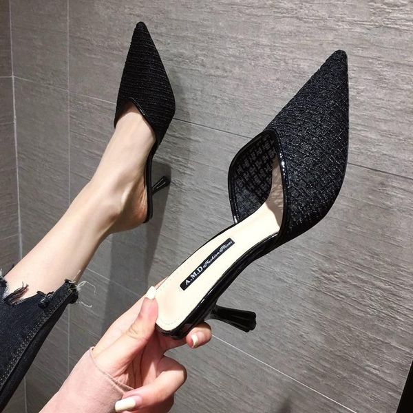 dress shoes college students joker stiletto baotou slippers summer french high heels women's pointy comfortable breathable sandals, Black
dress shoes college students joker stiletto baotou slippers summer french high heels women's pointy comfortable breathable sandals, Black