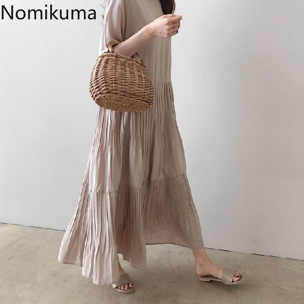 nomikuma korean harajuku maxi dress women solid color o neck short sleeve summer dresses casual loose vintage vestidos mujer 210514, Black;gray
nomikuma korean harajuku maxi dress women solid color o neck short sleeve summer dresses casual loose vintage vestidos mujer 210514, Black;gray