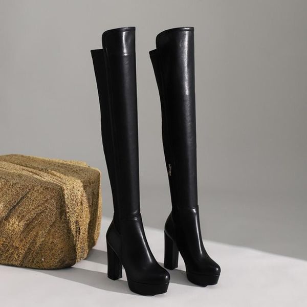 boots womens platform over the knee thigh block high heel shoes side zip riding leather punk motorcycle plus size 4colors, Black
boots womens platform over the knee thigh block high heel shoes side zip riding leather punk motorcycle plus size 4colors, Black