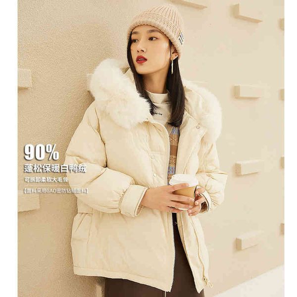 large wool collar down jacket women 2021 winter new small loose warm jacket women, Black
large wool collar down jacket women 2021 winter new small loose warm jacket women, Black