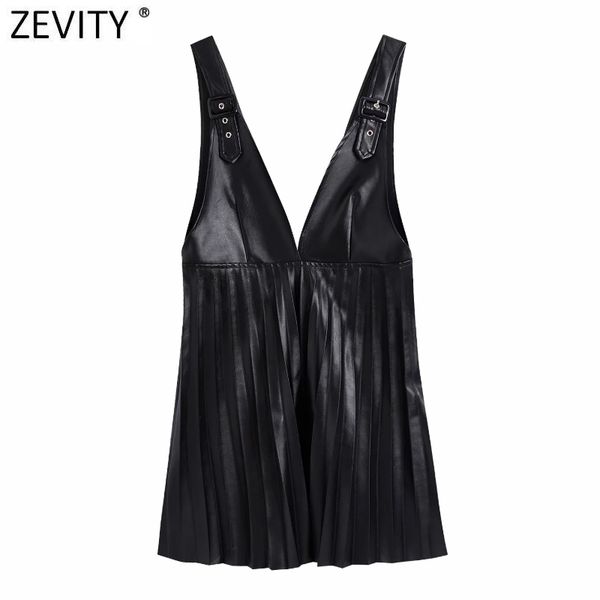zevity women vintage deep v neck faux leather pleated vest skirt adjustable straps casual mini dress chic vestido mujer ds4838 210419, Black;gray
zevity women vintage deep v neck faux leather pleated vest skirt adjustable straps casual mini dress chic vestido mujer ds4838 210419, Black;gray