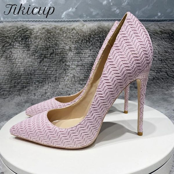 dress shoes tikicup pink embossed pattern fabric women pointy toe high heel party wedding ladies designer stiletto puimps 44 45, Black
dress shoes tikicup pink embossed pattern fabric women pointy toe high heel party wedding ladies designer stiletto puimps 44 45, Black
