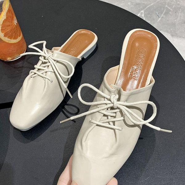 slippers women's spring mules shoes fashion lazy lace up woman slides ladies flip flops female sandals toe-covered, Black
slippers women's spring mules shoes fashion lazy lace up woman slides ladies flip flops female sandals toe-covered, Black