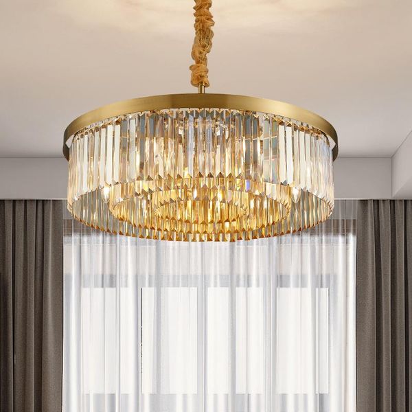 pendant lamps modern round golden chandelier crystal lighting restaurant american lamp ac 100-240v
pendant lamps modern round golden chandelier crystal lighting restaurant american lamp ac 100-240v