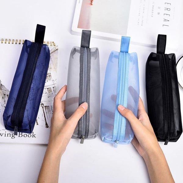 pencil bags simple mesh case bag nylon transparent student stationery box large capacity storage pouch
pencil bags simple mesh case bag nylon transparent student stationery box large capacity storage pouch