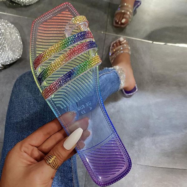 slippers women rhinestone pvc sandals summer shoes casual slip on ladies flats fashion platform outdooor beach rainbow footwaer, Black
slippers women rhinestone pvc sandals summer shoes casual slip on ladies flats fashion platform outdooor beach rainbow footwaer, Black