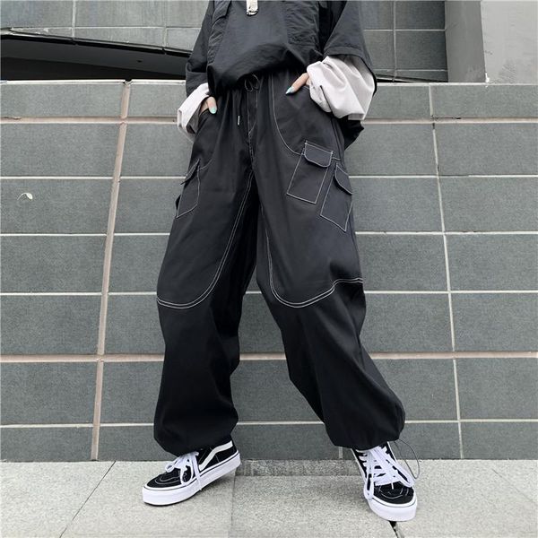 women's pants & capris korean style pockets ins drawstring solid high waist hip hop loose full length cargo ulzzang clothing, Black;white
women's pants & capris korean style pockets ins drawstring solid high waist hip hop loose full length cargo ulzzang clothing, Black;white