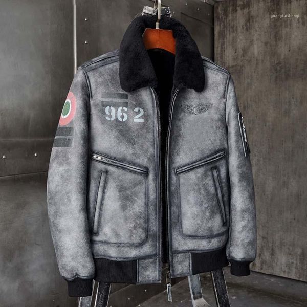 men's leather & faux 2021 shearling coat mens b6 bomber jacket grey short fur natural sheepskin winter warm, Black
men's leather & faux 2021 shearling coat mens b6 bomber jacket grey short fur natural sheepskin winter warm, Black