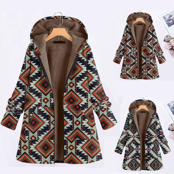 women's jackets women long casual winter warm lined fleece zip up lady fashion print hooded coat veste femme casaco overcoat, Black;brown
women's jackets women long casual winter warm lined fleece zip up lady fashion print hooded coat veste femme casaco overcoat, Black;brown