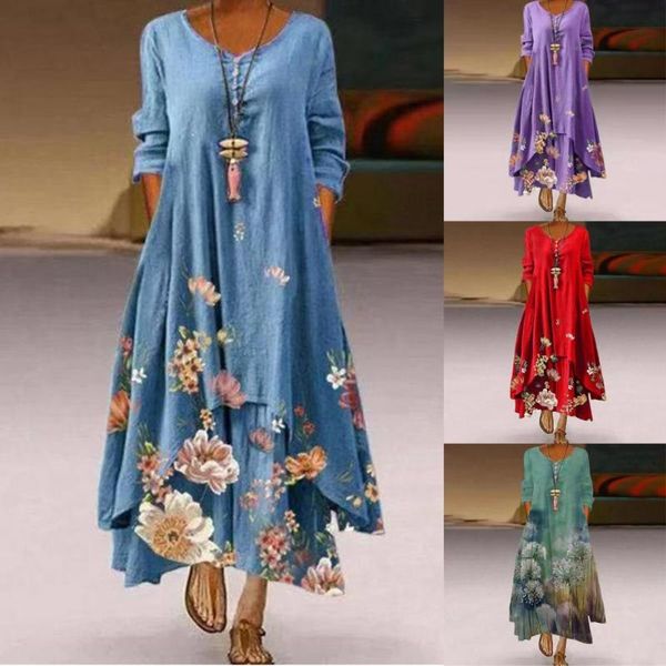 casual dresses loose dress round neck floral ladies ankle-length irregular hem a-line with pocket for holiday, Black;gray
casual dresses loose dress round neck floral ladies ankle-length irregular hem a-line with pocket for holiday, Black;gray