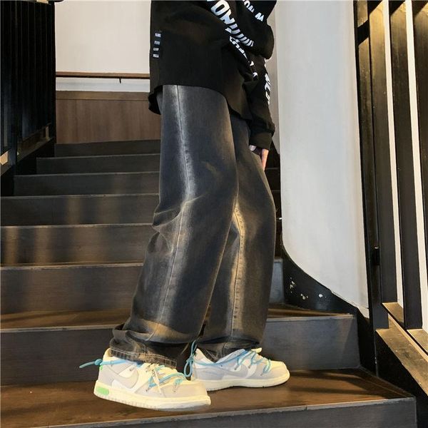 men's jeans neploha 2021 men loose gradient color denim straight wile leg casual korean style pants couple hip hop male trousers, Blue
men's jeans neploha 2021 men loose gradient color denim straight wile leg casual korean style pants couple hip hop male trousers, Blue