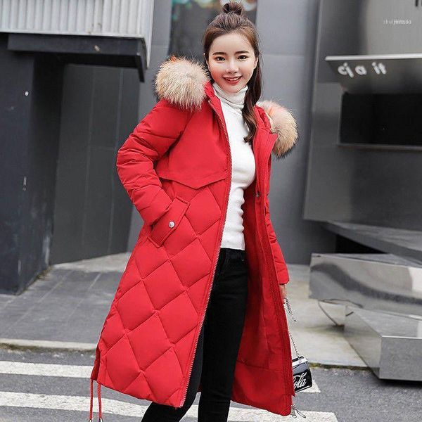 women's down & parkas ly women winter solid slim long style large fur hoode korean coat thicker cotton warm jacket dowen streewear1, Black
women's down & parkas ly women winter solid slim long style large fur hoode korean coat thicker cotton warm jacket dowen streewear1, Black