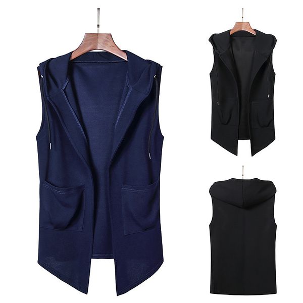 fashion vest men's casual hooded lightweight sleeveless coat fitness t-shirt, Black;white
fashion vest men's casual hooded lightweight sleeveless coat fitness t-shirt, Black;white