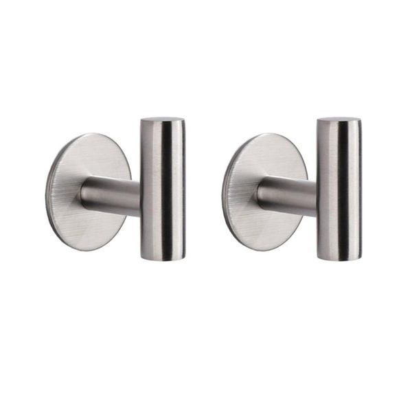 2pcs stainless steel single hooks simple coat hangers wall hook for bathroom bedroom kitchen (punch silver) & rails 
2pcs stainless steel single hooks simple coat hangers wall hook for bathroom bedroom kitchen (punch silver) & rails