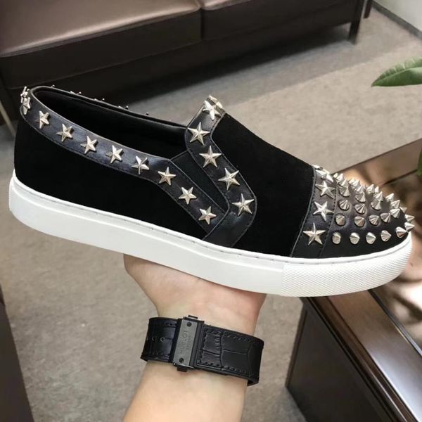 men 2021 fashion breathable comfortable loafers luxury spikes men's flats casual shoes woth box, Black
men 2021 fashion breathable comfortable loafers luxury spikes men's flats casual shoes woth box, Black