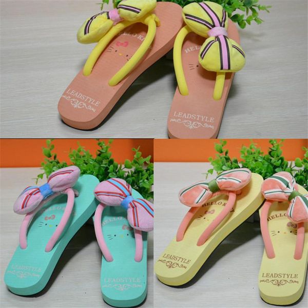 slippers summer 2021 bow flip-flops cartoon, Black 
slippers summer 2021 bow flip-flops cartoon, Black