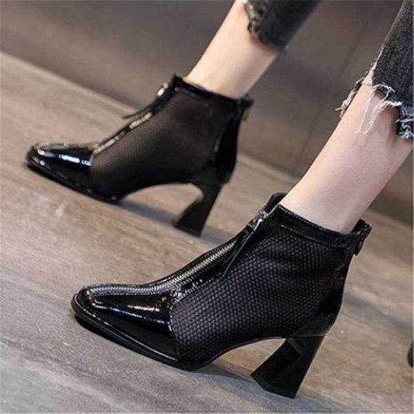 spring summer breathable hollow mesh cool women ankle boots fashion ladies black square toe 7cm high heel shoes botines mujer
spring summer breathable hollow mesh cool women ankle boots fashion ladies black square toe 7cm high heel shoes botines mujer