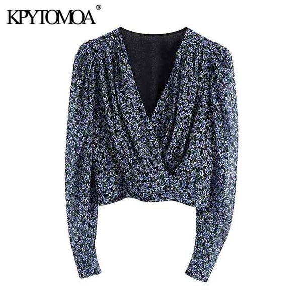 women chic fashion floral print cropped blouses vintage long sleeve back elastic hem female shirts 210420, White
women chic fashion floral print cropped blouses vintage long sleeve back elastic hem female shirts 210420, White