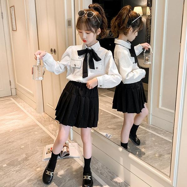 clothing sets children skirt and set long sleeve lapel bowknot white shirt black pleated skirts girls outfits spring school girl suit
clothing sets children skirt and set long sleeve lapel bowknot white shirt black pleated skirts girls outfits spring school girl suit