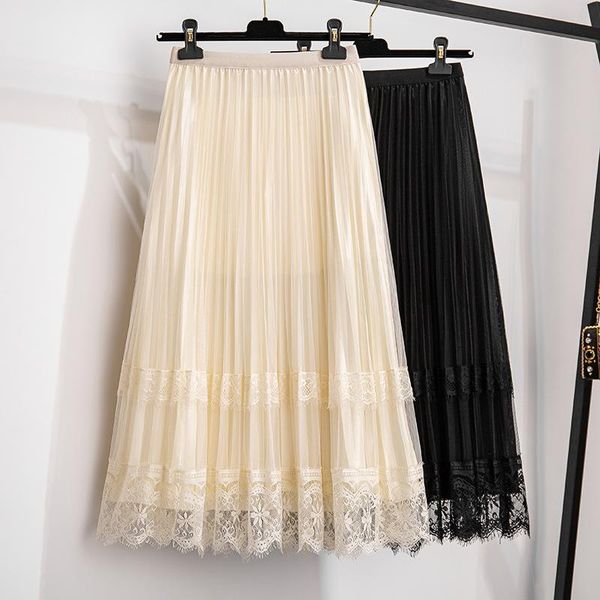skirts limiguyue summer sweet women pleated skirt high waist slim stitching mesh lace hollow out midi saia elegant harajuku k1276, Black
skirts limiguyue summer sweet women pleated skirt high waist slim stitching mesh lace hollow out midi saia elegant harajuku k1276, Black