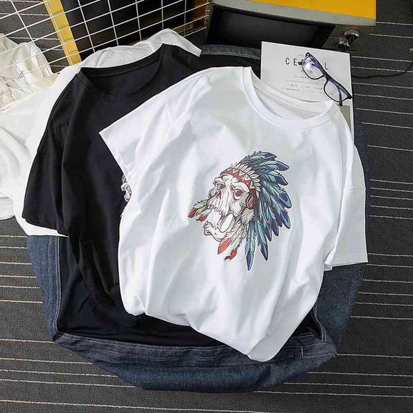 men's frosted and washed cotton european printed short sleeve t-shirt, White;black
men's frosted and washed cotton european printed short sleeve t-shirt, White;black