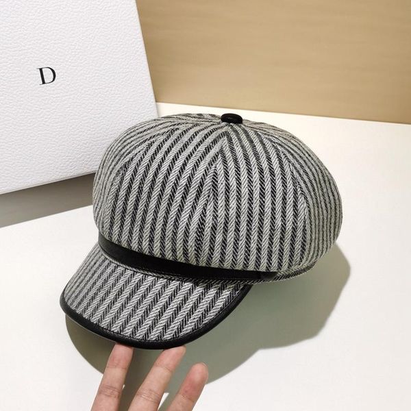 stingy brim hats 2021 winter octagonal for women fashion casual berets england retro striped painter hat female literature art peaked cap, Blue;gray
stingy brim hats 2021 winter octagonal for women fashion casual berets england retro striped painter hat female literature art peaked cap, Blue;gray