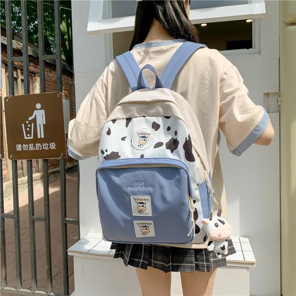school bags harajuku fashion women's backpack cute cow pattern bookbags for teenage girls canvas large capacity travel backpacks 
school bags harajuku fashion women's backpack cute cow pattern bookbags for teenage girls canvas large capacity travel backpacks
