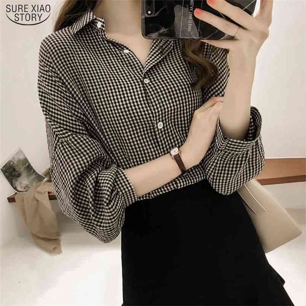 korean puff sleeve women and blouse spring plaid shirt plus size office lady 4xl clothes blusas 8809 50 210506, White
korean puff sleeve women and blouse spring plaid shirt plus size office lady 4xl clothes blusas 8809 50 210506, White