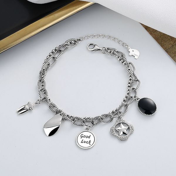 chaosheng s925 sterling silver double-layer diversified hangtag bracelet creative fashion lucky string hip hop light luxury hand, Golden;silver
chaosheng s925 sterling silver double-layer diversified hangtag bracelet creative fashion lucky string hip hop light luxury hand, Golden;silver