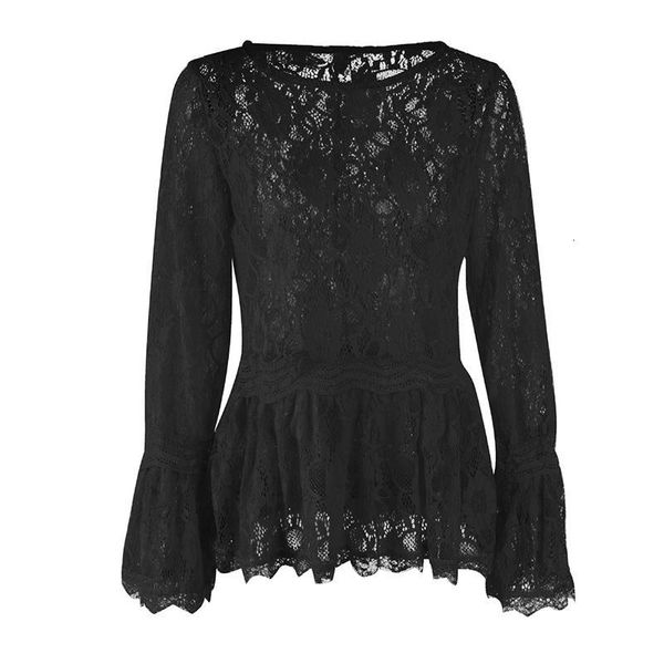 women blusas elegant lace autumn office ladies solid blouses shirts nipped waist hollow out flare sleeve ws9852w, White
women blusas elegant lace autumn office ladies solid blouses shirts nipped waist hollow out flare sleeve ws9852w, White