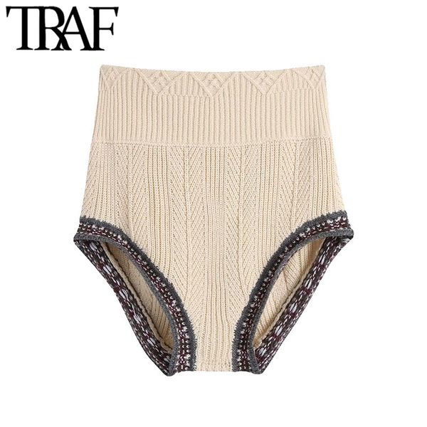traf women fashion with ribbed trims jacquard shorts vintage high elastic waist female short pants mujer 210415, White;black
traf women fashion with ribbed trims jacquard shorts vintage high elastic waist female short pants mujer 210415, White;black