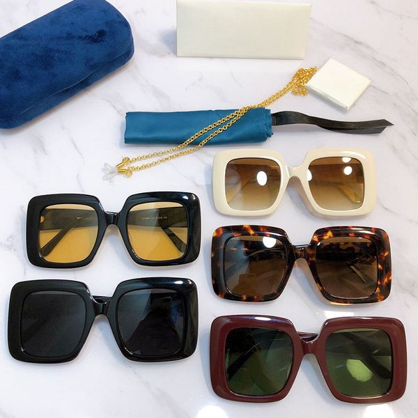womens luxury sunglasses 0896 classic square plate frame fashion simple style woman designer glasses uv400 protection with metal chain, White;black
womens luxury sunglasses 0896 classic square plate frame fashion simple style woman designer glasses uv400 protection with metal chain, White;black
