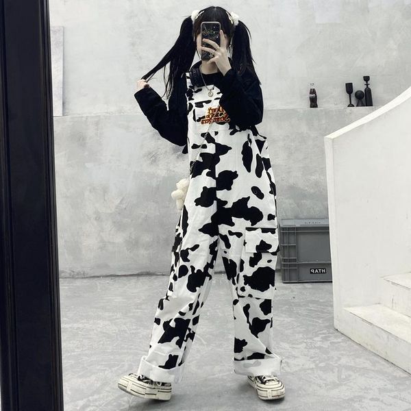cow jumpsuit women's jumpsuits & rompers, Black;white