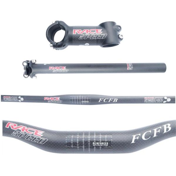 bike handlebars &components matte carbon handlebar set race speed fcfb mtb + seatpost stem road mountain parts 
bike handlebars &components matte carbon handlebar set race speed fcfb mtb + seatpost stem road mountain parts